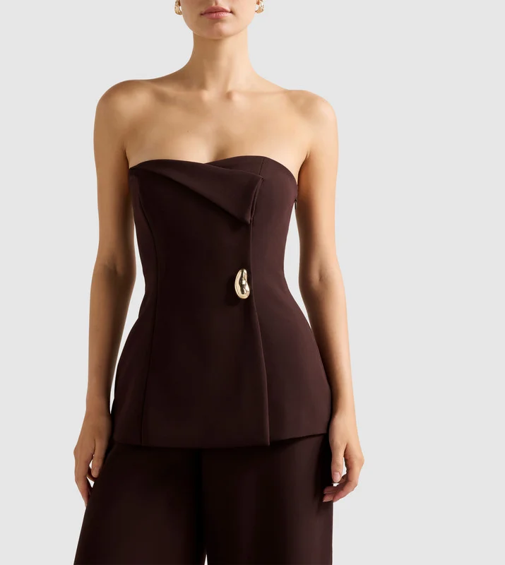 forever new  JOANNA Strapless Foldover Jumpsuit for Women | Best Price UAE
